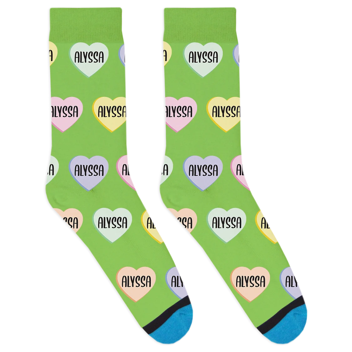 Custom Candy Heart Name Socks - Image 3