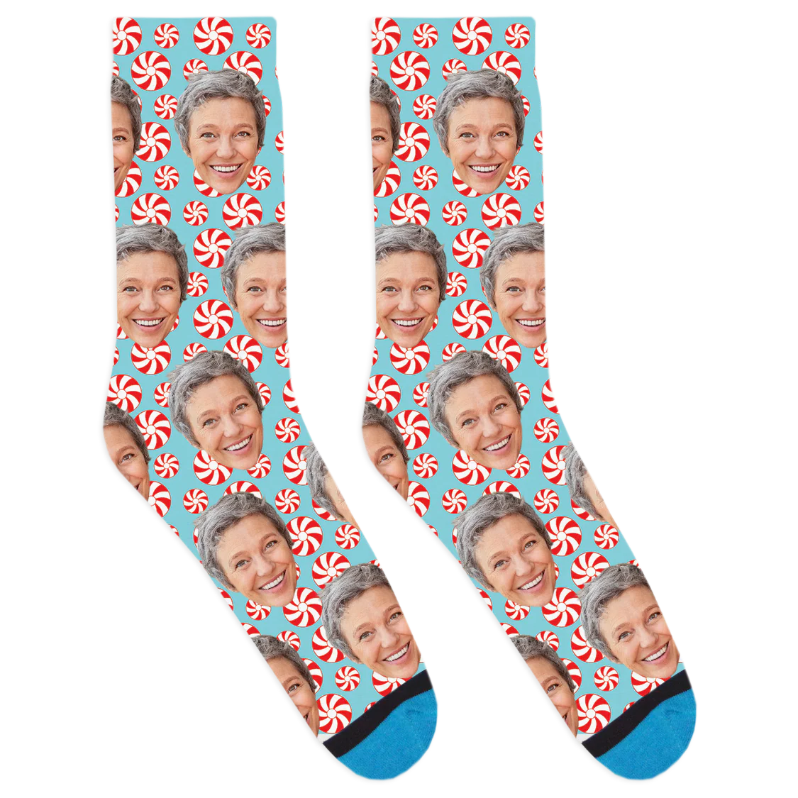 Custom Christmas Peppermint Socks