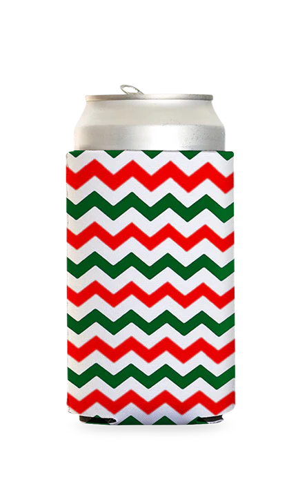 Christmas Stripes Predesigned Can Cooler