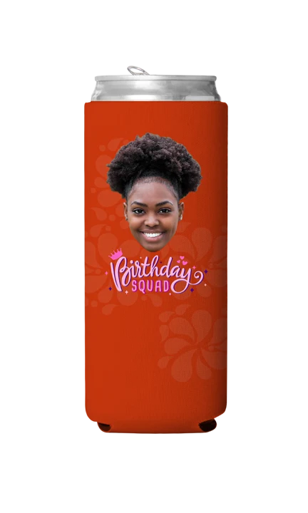 Custom Birthday Squad Pink Can Cooler - Image 6