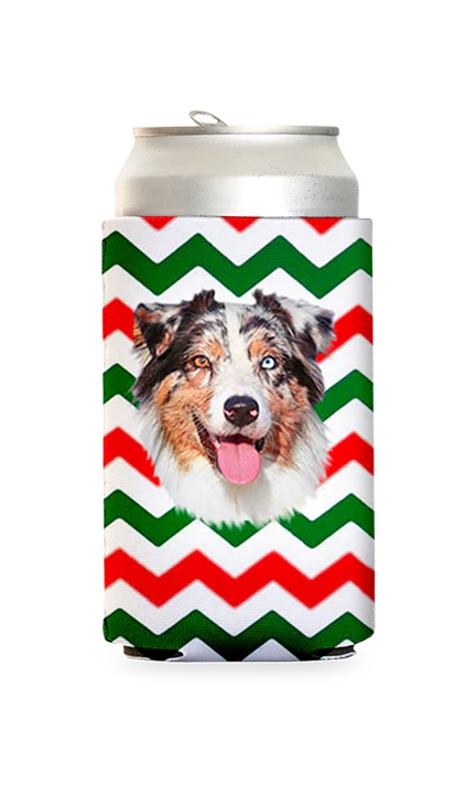 Custom Christmas Stripes Can Cooler