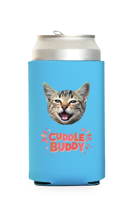 Custom Cuddle Buddy Pink Can Cooler