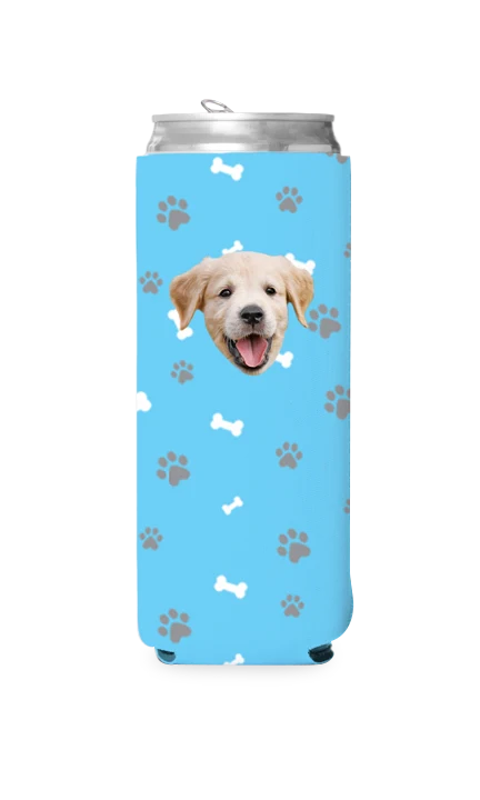 Custom Dog Bones & Paws Can Cooler - Image 2