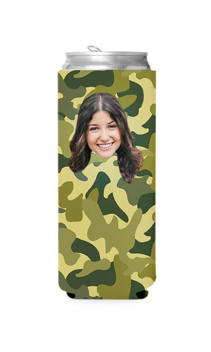 Custom Green Camo Can Cooler - Image 2