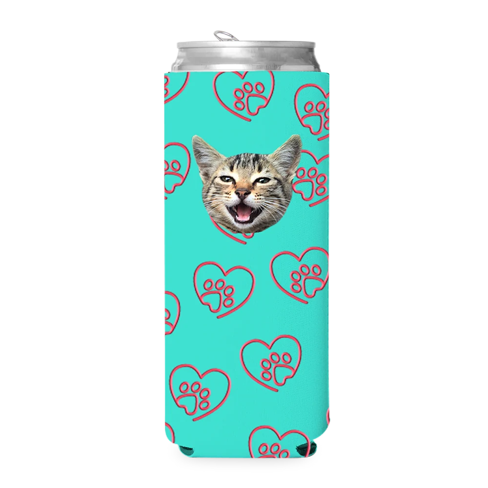 Custom Paw Heart Can Cooler - Image 10