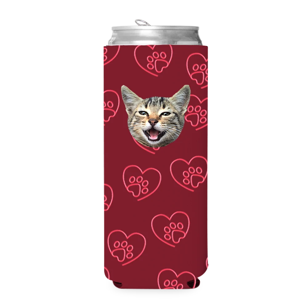 Custom Paw Heart Can Cooler - Image 4