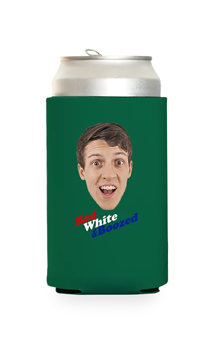 Custom Red White and Boozed Can Cooler - Image 12