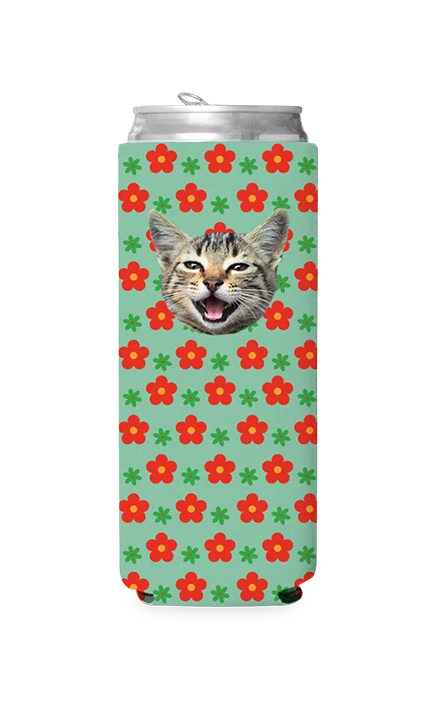 Custom Retro Flowers Can Cooler - Image 7