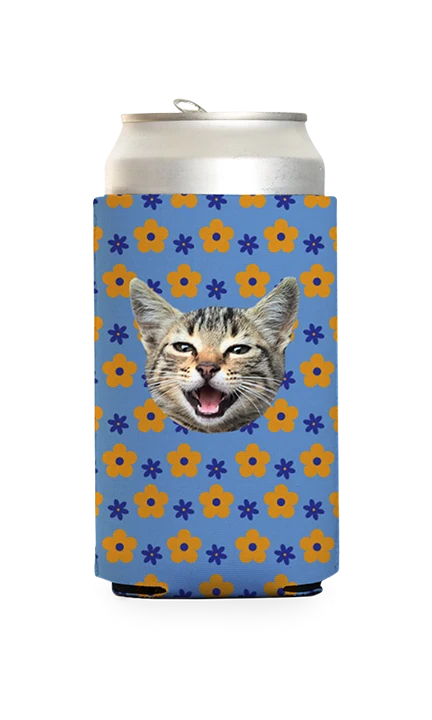 Custom Retro Flowers Can Cooler - Image 8