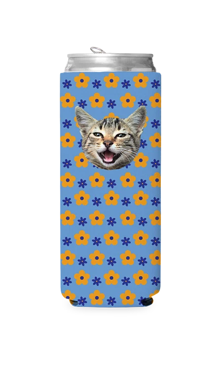 Custom Retro Flowers Can Cooler - Image 9
