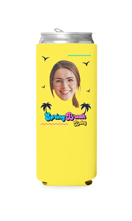 Custom Tropical Spring Break Can Cooler - Image 12