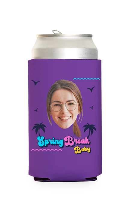 Custom Tropical Spring Break Can Cooler - Image 9