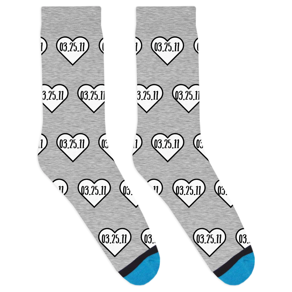 Custom Date Heart Socks - Image 4