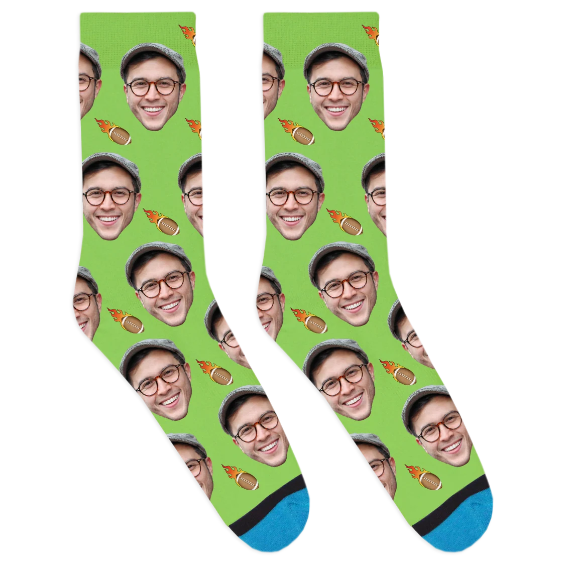 Custom Flaming Football Socks