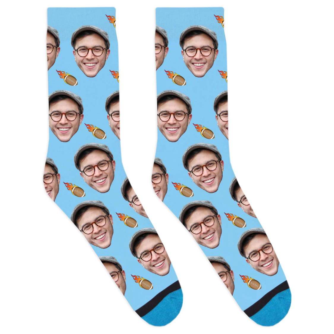 Custom Flaming Football Socks - Image 2