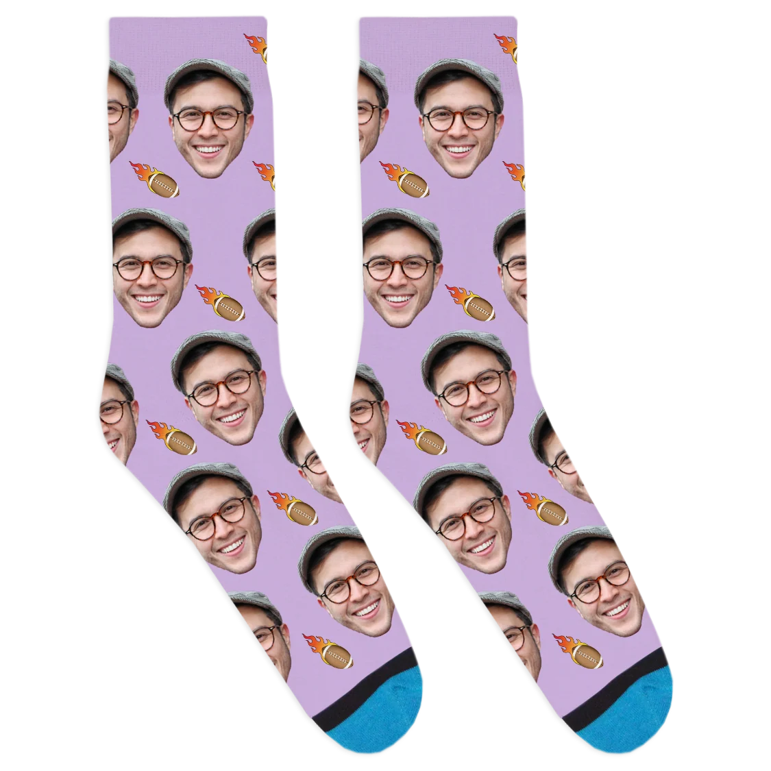 Custom Flaming Football Socks - Image 5