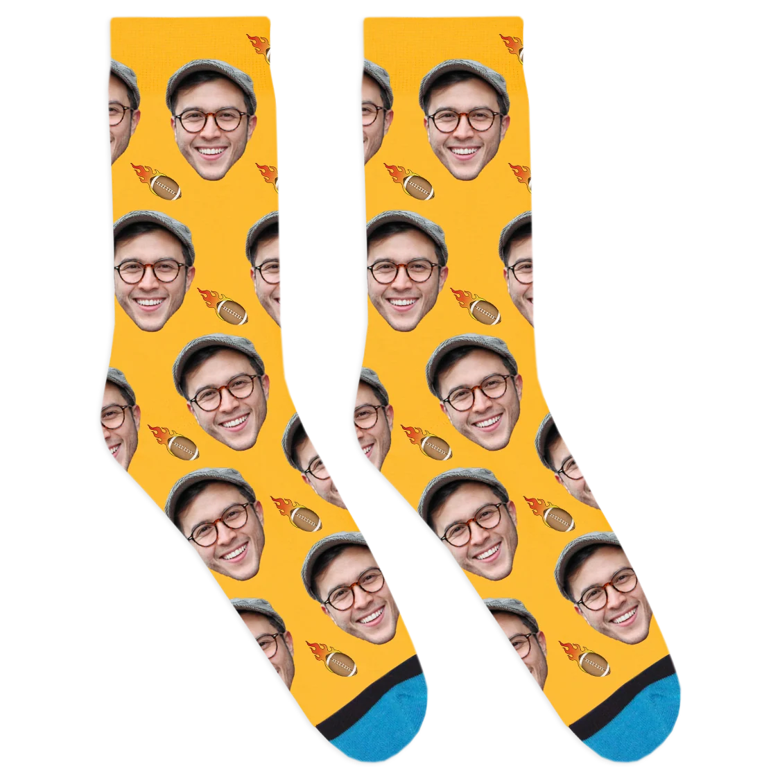 Custom Flaming Football Socks - Image 6