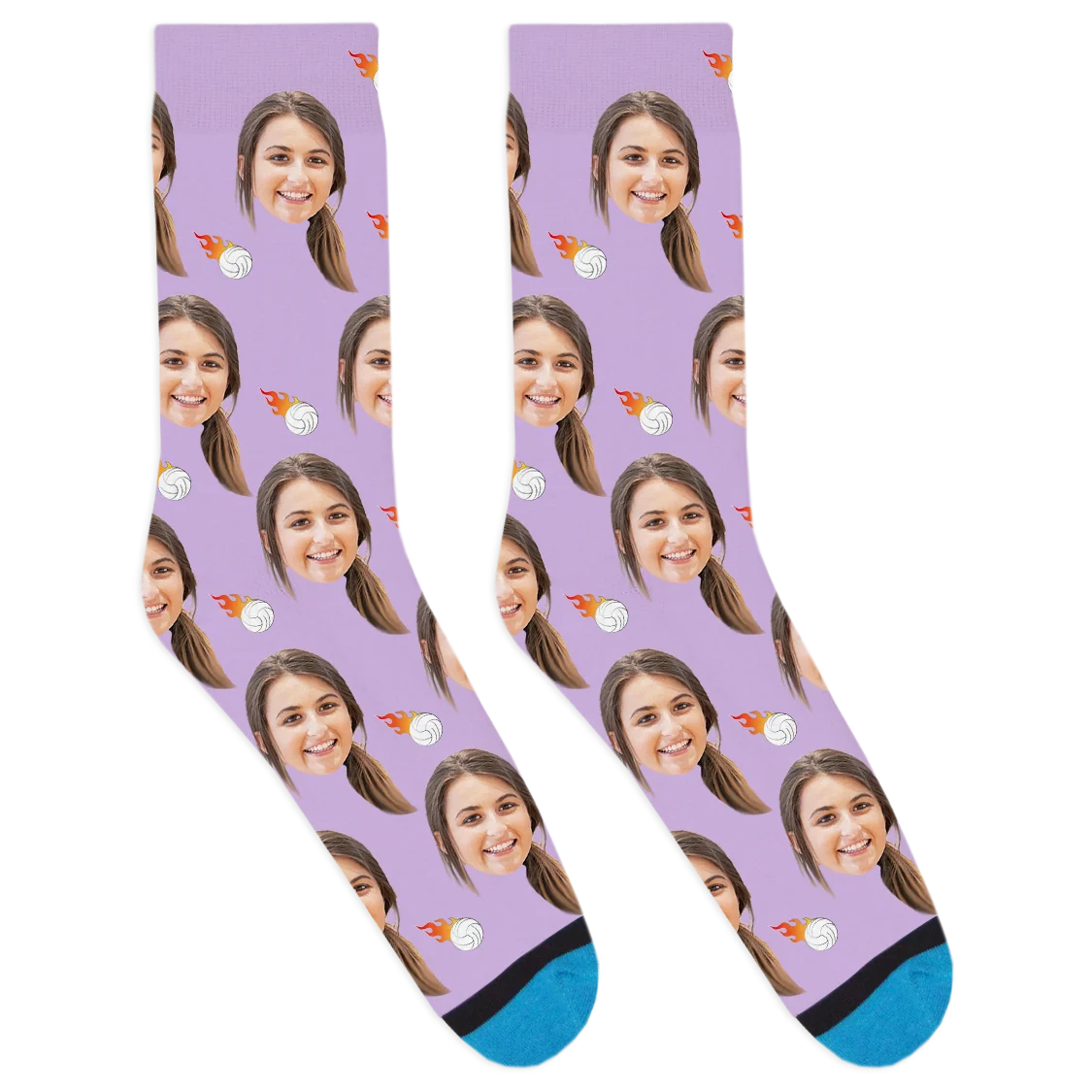 Custom Flaming Volleyball Socks - Image 5
