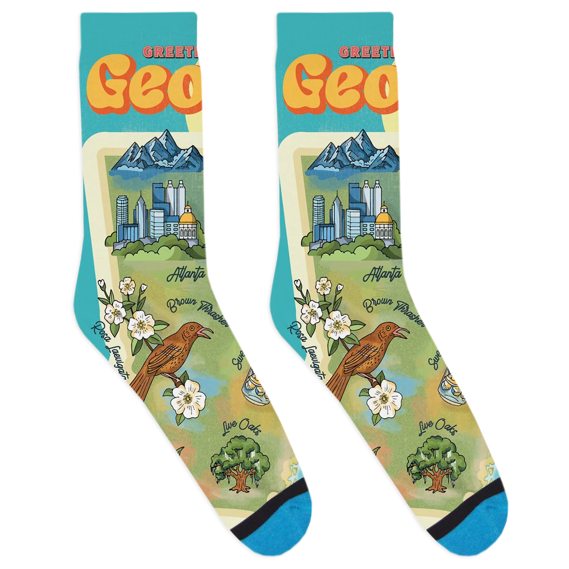 Georgia Vintage Map Socks