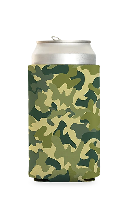 Green Camo Predesigned Can Cooler