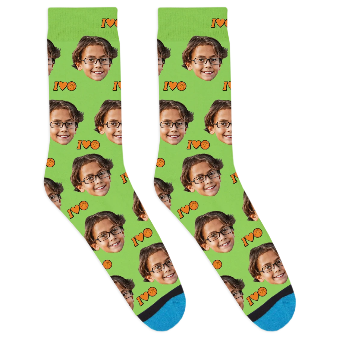 Custom I Heart Basketball Socks - Image 4