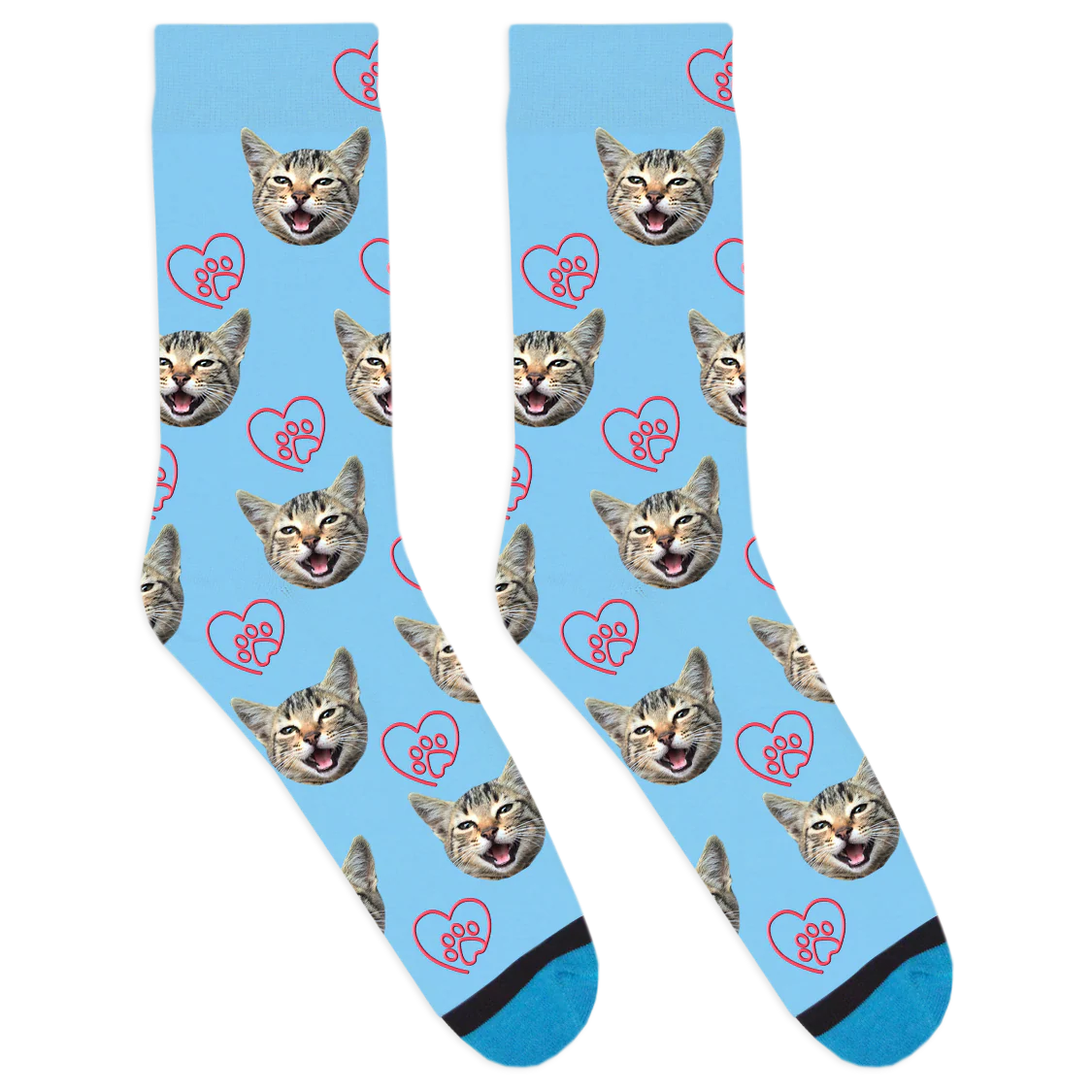 Custom Paw Heart Socks - Image 2