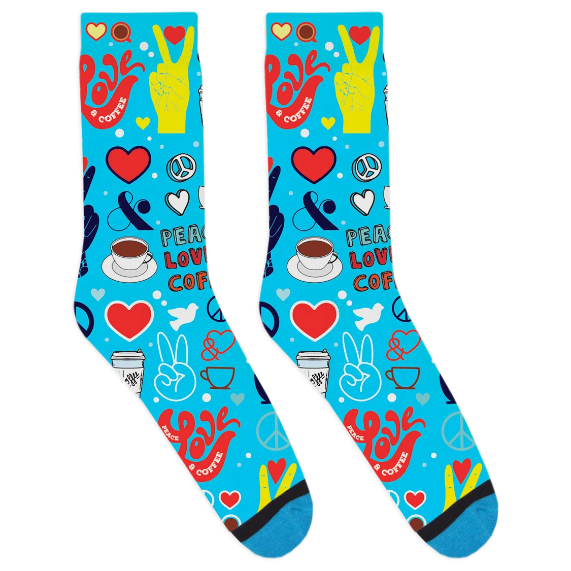 Peace, Love, & Coffee Socks - Image 2