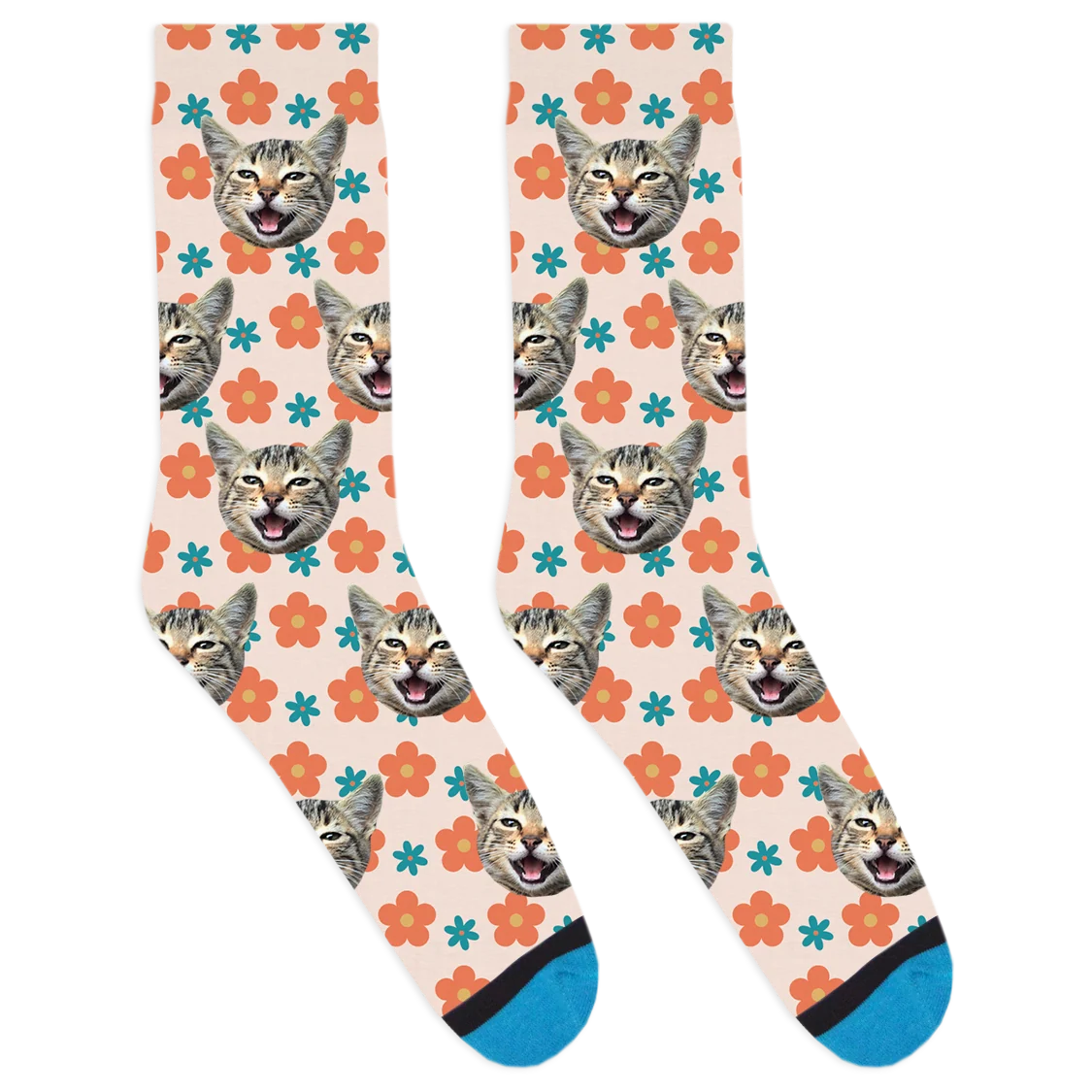 Custom Retro Flowers Socks - Image 3